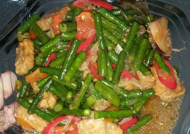 Tumis Kacang Panjang+Oncom