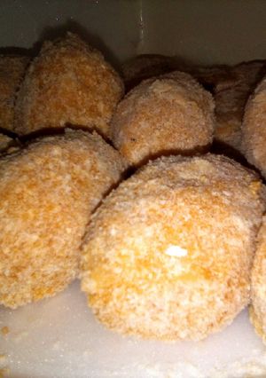 Una foto de Croquetas de arroz, cebolla y panceta