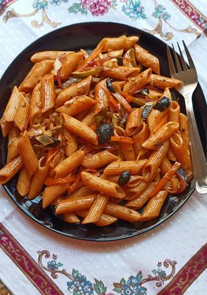 A picture of One Pot Penne Pasta With Vegetables.