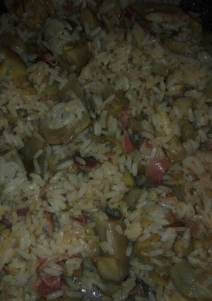 Foto principal de Arroz frito con alcachofas y jamón