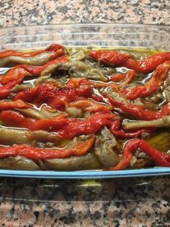 Una foto de Escalibada de pimiento y berenjena