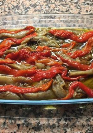 A picture of Roasted Pepper and Eggplant (Escalibada).