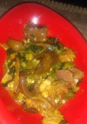 A picture of Okro soup.