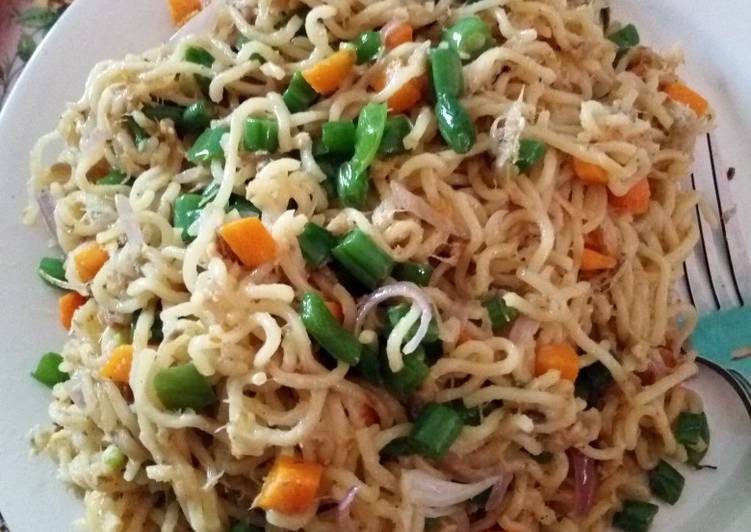 Simple Way to Prepare Quick Vegetable Indomie with fish