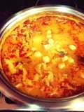 Sopa de garbanzos y patatas con col encurtido