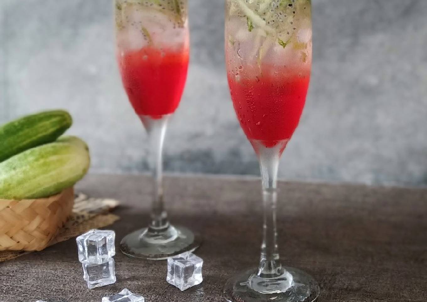 Es Timun Selasih Nata de Coco