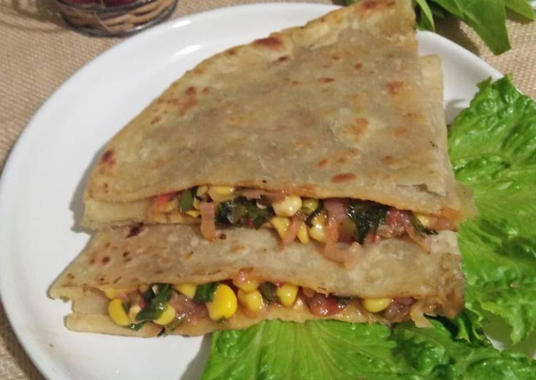 How to Make Spinach Corn Quesadilla