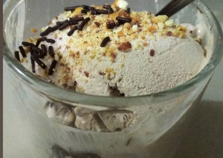 Resep Ice Cream Coklat LEMBUT #homemade#nomixer#notelur, Bikin Ngiler