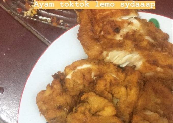 Ayam toktok limo (ayam geprek super pedas)