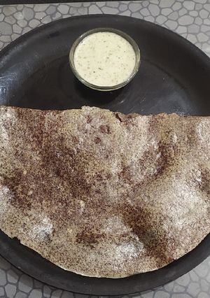 A picture of Ragi / Finger millet Dosa (Fermented).