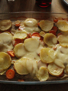 Una foto de Sanguche al horno, de papas con bacalao al diome