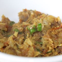 A picture of Baigan ka Bharta (Roasted pureed eggplant masala).