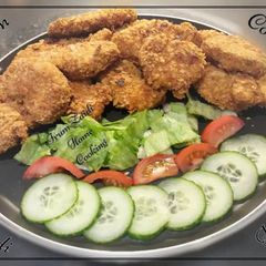 Baked Cornflake Crusted Chicken Strips A picture of Baked Cornflake Crusted Chicken Strips.