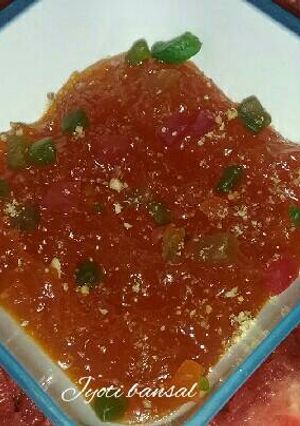 A picture of Watermelon 🍉 halwa.