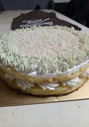 Foto resep Vanilla Matcha Tiramisu Cake