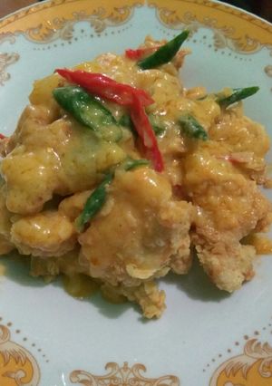 Foto resep Chicken salted egg (ayam saus telur asin)