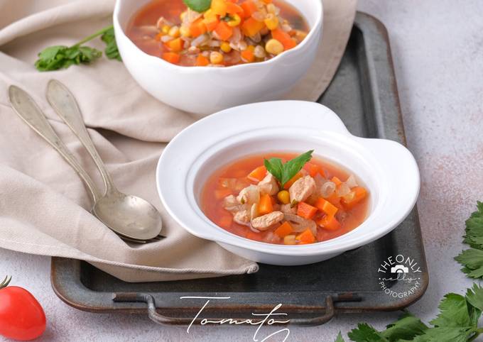 Langkah Mudah untuk Membuat Tomato Soup (Sup Merah Versi Sehat), Enak Banget