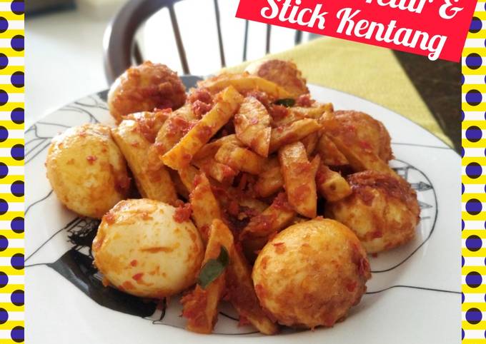 Ini dia! Cara gampang memasak Balado Telur &amp; Stick Kentang yang sesuai selera