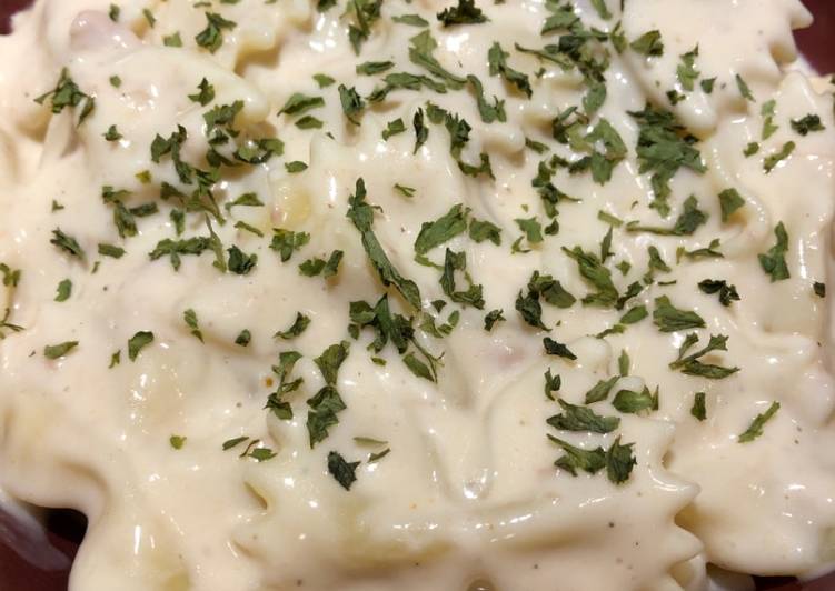 Tuna Alfredo Bow Tie Pasta ๐