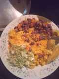 Rice beans,veges and sweetpotatoes