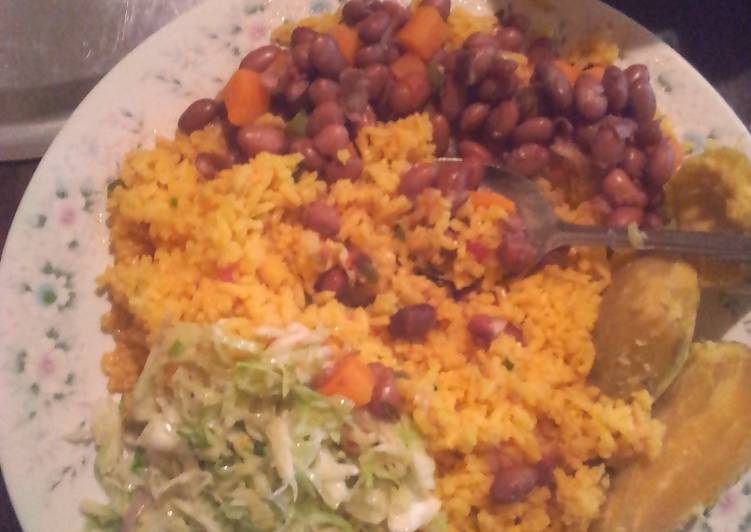 Rice beans,veges and sweetpotatoes