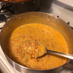 A picture of Crawfish Monica / or easy crawfish pasta.