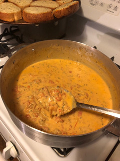 A picture of Crawfish Monica / or easy crawfish pasta.