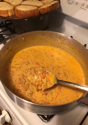 A picture of Crawfish Monica / or easy crawfish pasta.