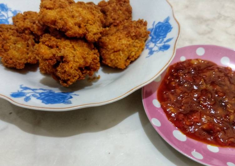 Tempe katsu saos asam pedas