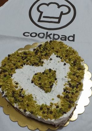 Foto di Cheesecake Philadelphia, pistacchi e gocce di cioccolato