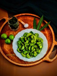 عکسی از دستور ترکیب بهشتی آلوچه وخیار🥒🌿