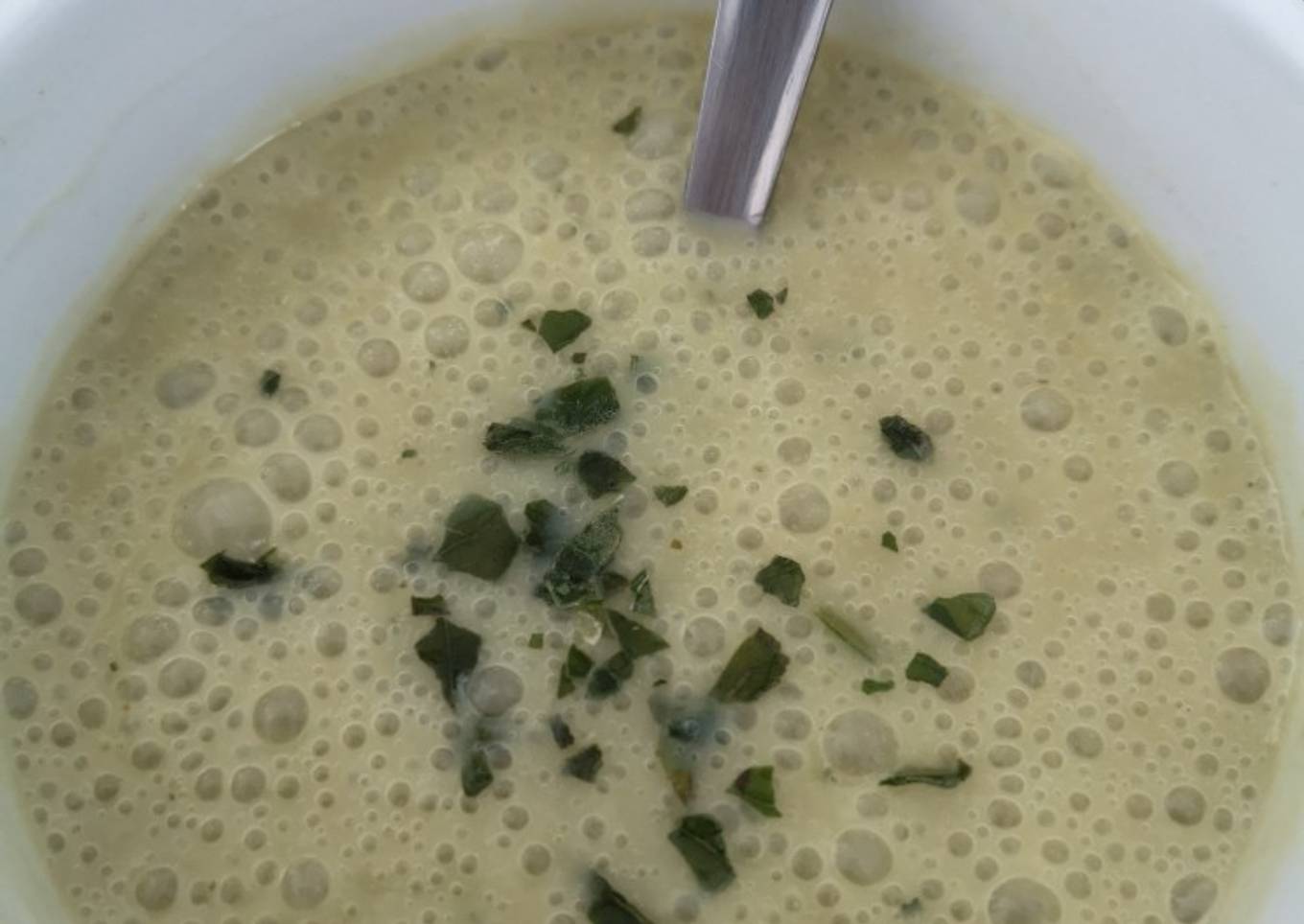 Velouté poireau basilic #