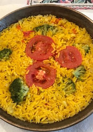 Una foto de Arroz con brócoli