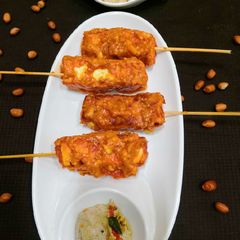 A picture of Paneer peanut lollipops.