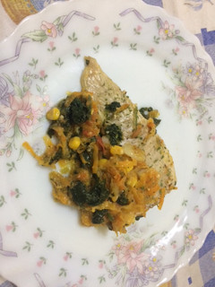 Una foto de Filet con verduras al wol