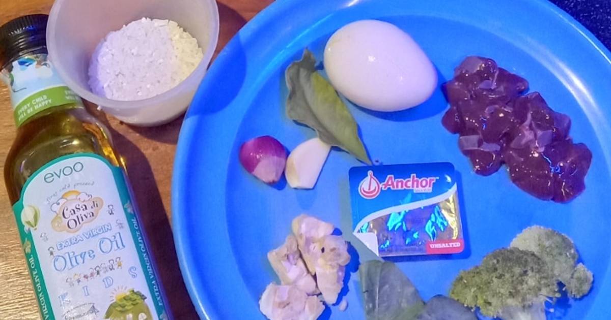 Resep Mpasi 6 bulan Bubur Hati Sapi Brokoli Bayam Telur oleh Lia