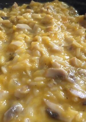 Una foto de Risotto con calabaza y champiñones fácil!