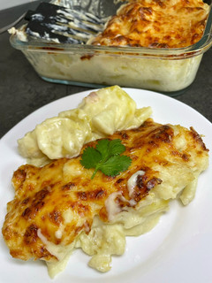 Une photo de Gratin de pommes de terre et de chou-fleur