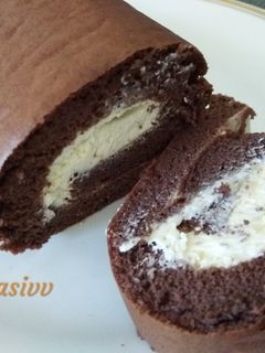 Foto resep Bolu gulung coklat (chocolate roll cake) #keto