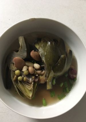 Hình của món A ti sô hầm đậu (chay).