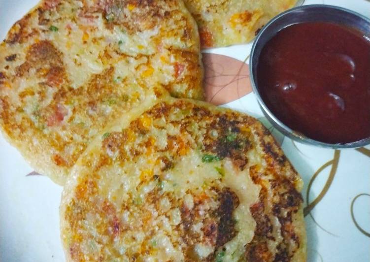 Recipe of Perfect Uttapam (leftover rice)