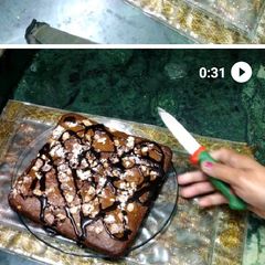 A picture of Banana walnut chocolate cake eggless.