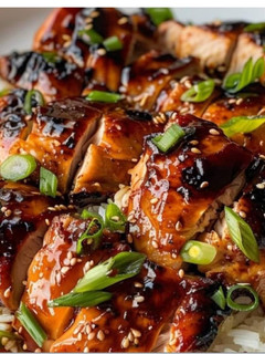 A picture of Hawaiian style teriyaki chicken.