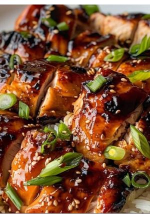 A picture of Hawaiian style teriyaki chicken.