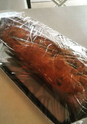 Una foto de Budín de banana con chocolate y nuez