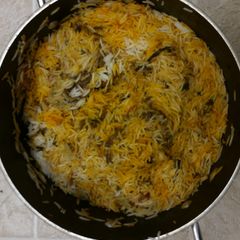 A picture of South Indian Muslim (Bai) Biriyani.