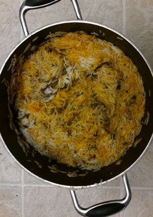 A picture of South Indian Muslim (Bai) Biriyani.