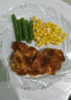 Foto resep Menu diet : ayam kukus bumbu nanas
