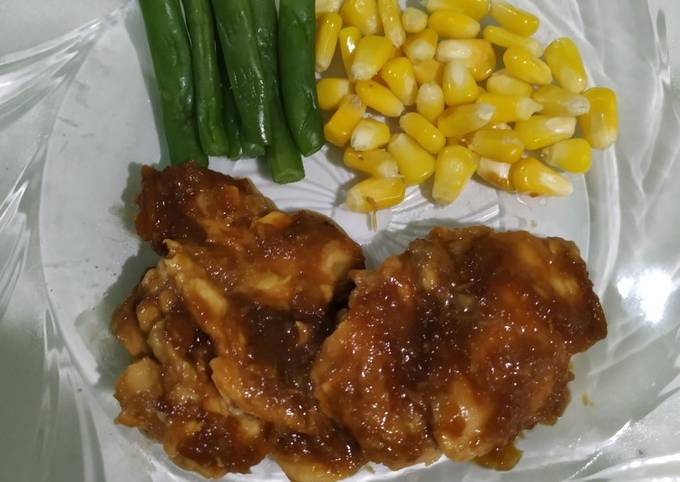 Menu diet : ayam kukus bumbu nanas