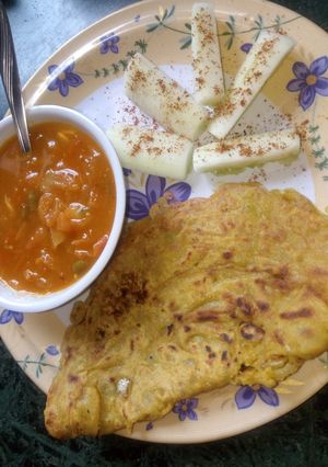 A picture of Bottle gourd pancakes.